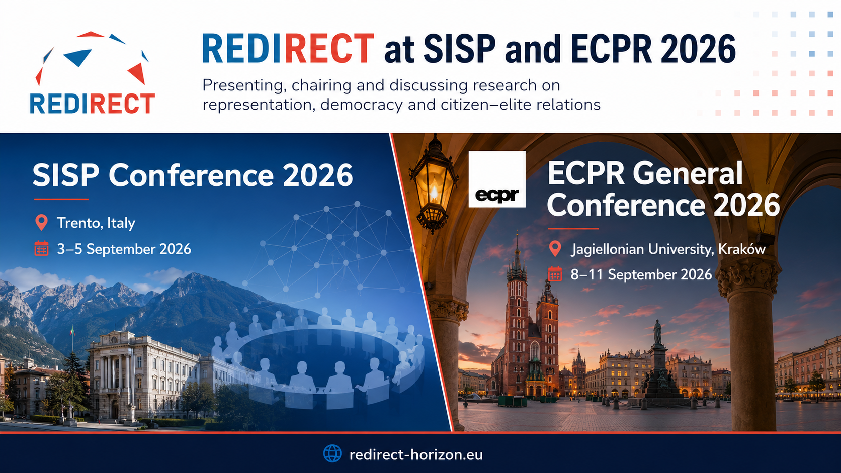 Reconnecting Citizens and Elites: REDIRECT at SISP and ECPR 2026