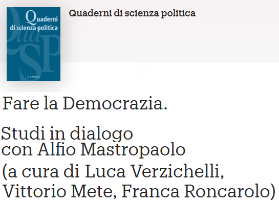 New Contributions on the Crisis of Democratic Representation in Quaderni di Scienza Politica