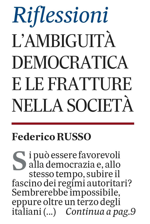 Democratic Ambiguity and Social Divides: Federico Russo Writes for Nuovo Quotidiano di Puglia